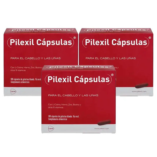 Pilexil Capsules contre la chute des cheveux, Pack 3 x100 capsules