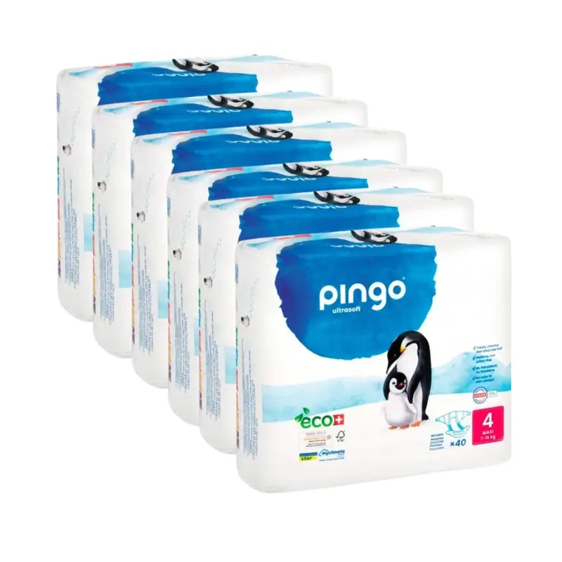 Pingo Nappy Lingettes pour couches Taille 4 (7-18 Kg), 6X30 unités