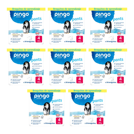 Bas de couche Pingo Nappy Taille 4 (7-18 Kg), 8X30 unités
