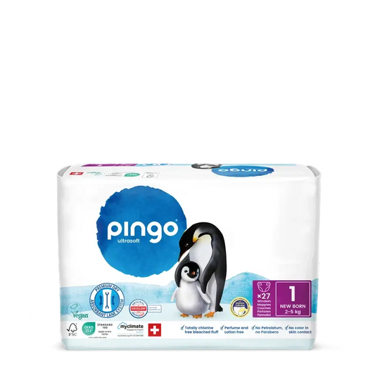 Couches écologiques Pingo Taille 1 (2-5 Kg), 27 unités