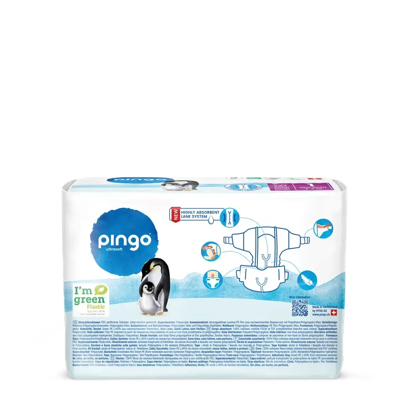 Couches écologiques Pingo Taille 1 (2-5 Kg), 27 unités