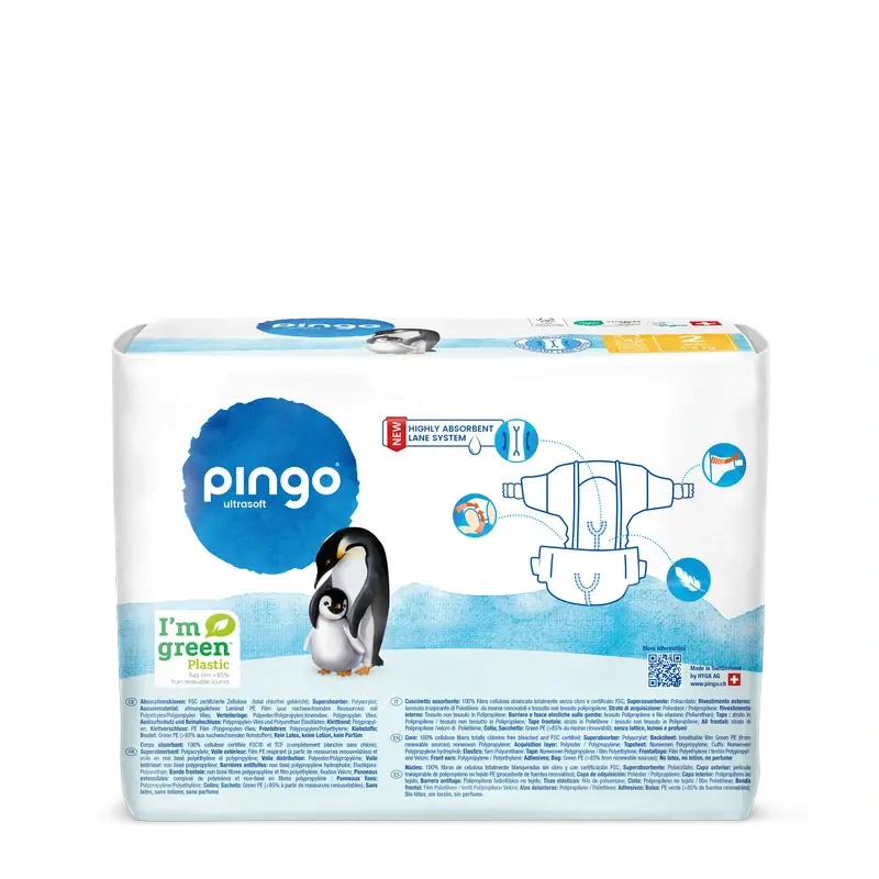 Couches écologiques Pingo Taille 2 (3-6 Kg), 42 unités
