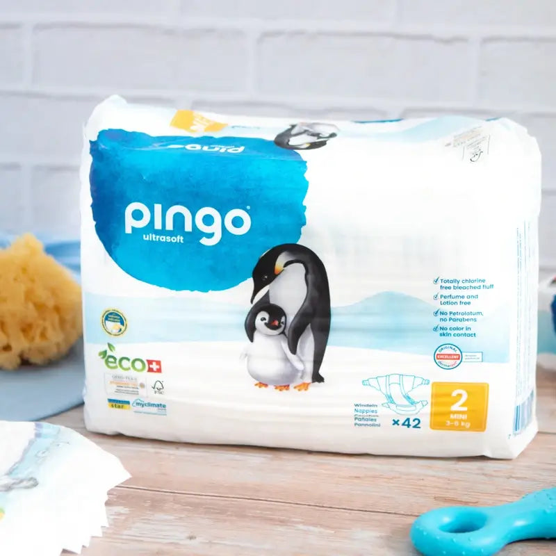 Couches écologiques Pingo Taille 2 Mini (3-6 kg), 42 unités