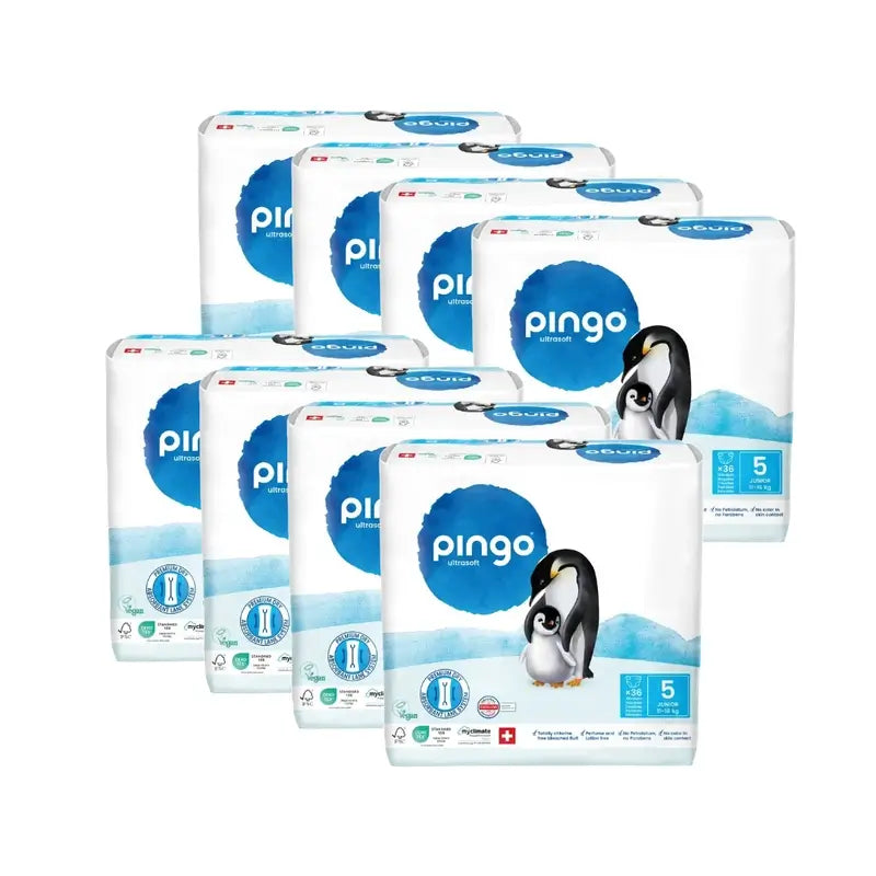 Couches écologiques Pingo Taille 5 (11-16 Kg), 8X36 unités