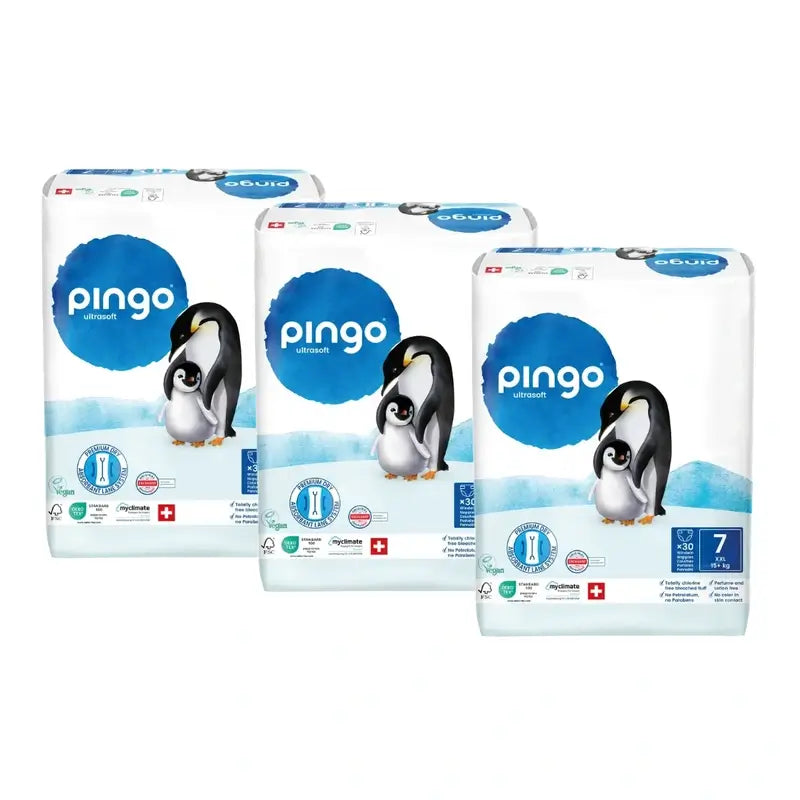 Couches écologiques Pingo Taille 7 (+15 Kg), 3X30 unités