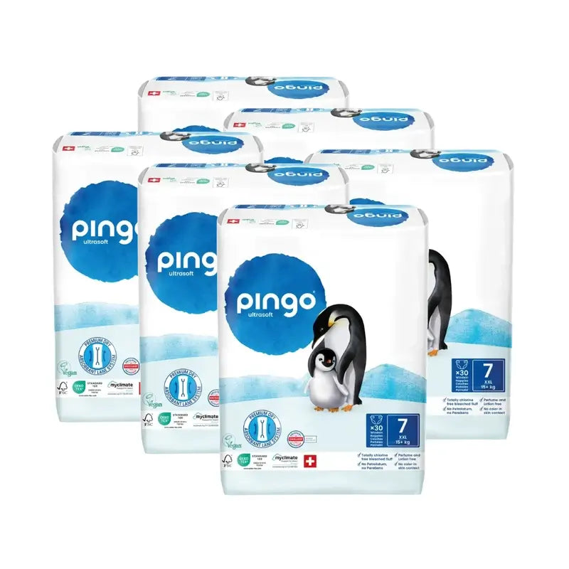 Couches écologiques Pingo Taille 7 (+15 Kg), 6X30 unités