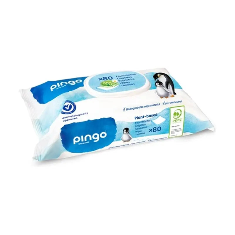 Lingettes biodégradables Pingo, 80