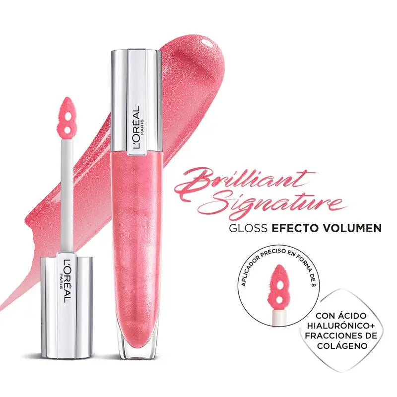 L'Oréal Paris Brilliant Signature Plump Lipstick : Effet volumateur avec acide hyaluronique et collagène, 6 teintes
