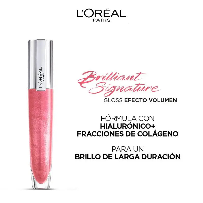 L'Oréal Paris Brilliant Signature Plump Lipstick : Effet volumateur avec acide hyaluronique et collagène, 6 teintes
