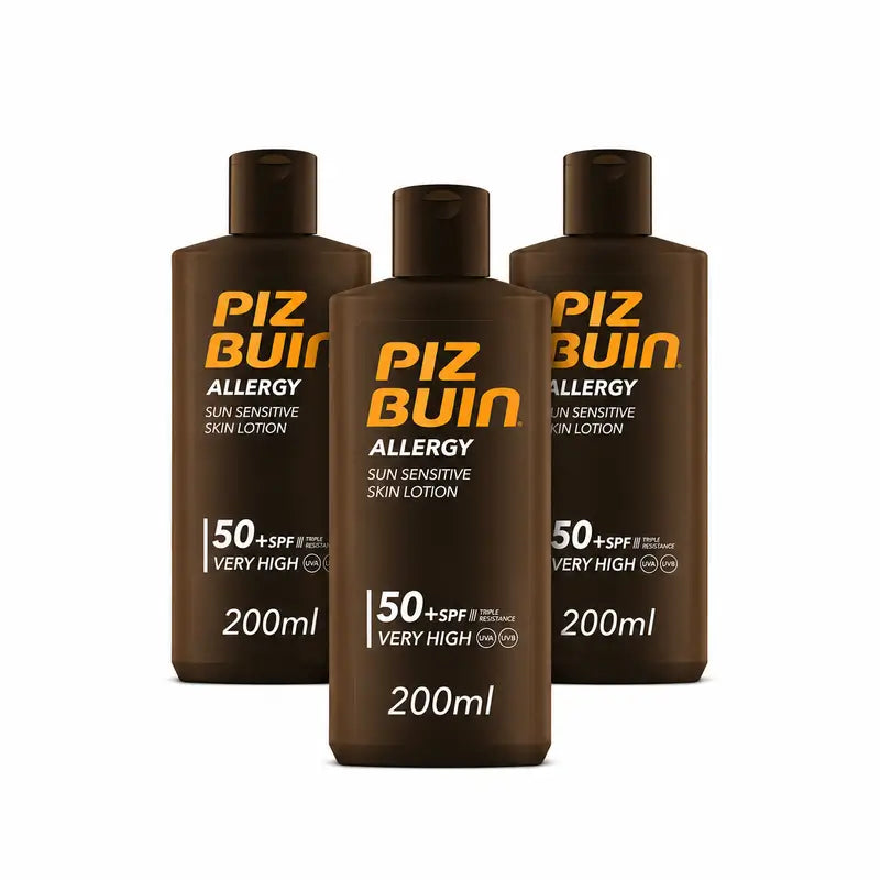 Piz Buin Allergy Crème solaire pour le corps SPF 50, lot de 3 x 200 ml