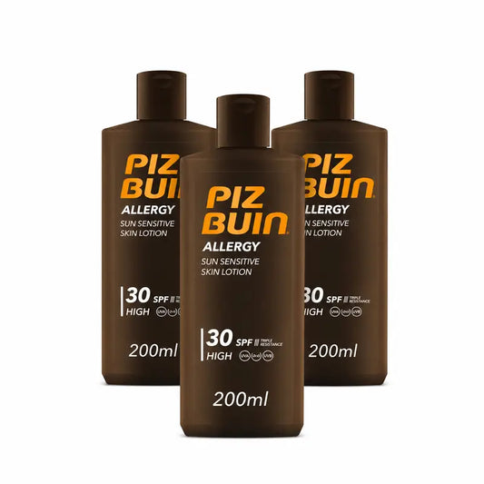 Piz Buin Allergy Protector - Crème solaire pour le corps SPF 30  Peaux sensibles, Lotion pour le corps, Protection UVA/UVB, Lot de 3 x 200 ml