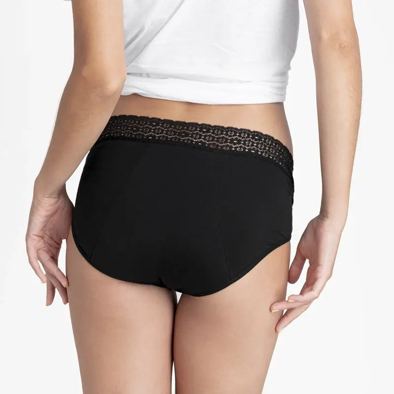 Platanomelon Kiwitas Culotte menstruelle en dentelle Noir / S