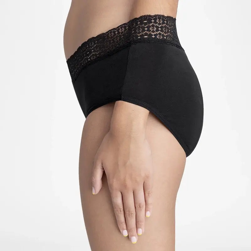 Platanomelon Kiwitas Culotte menstruelle en dentelle Noir / S