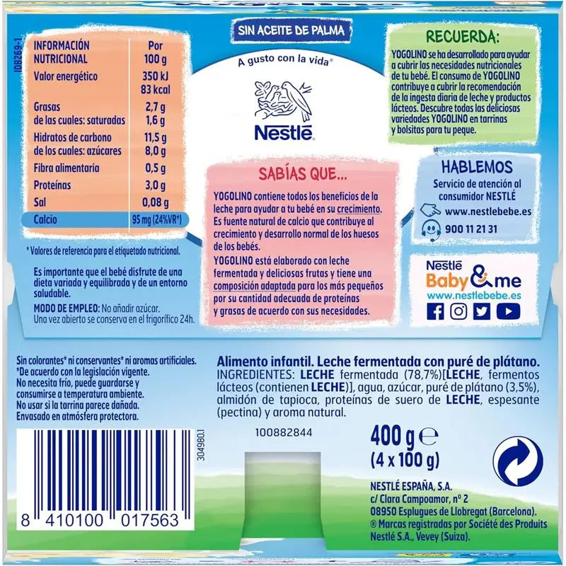 Nestlé Yogolino Banane, 4X100 g