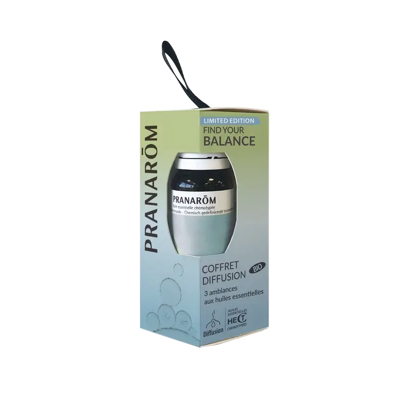 Boîte de diffusion Pranarôm Trouve ton équilibre, 3x5 ml