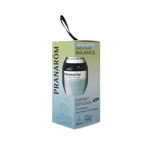Boîte de diffusion Pranarôm Trouve ton équilibre, 3x5 ml