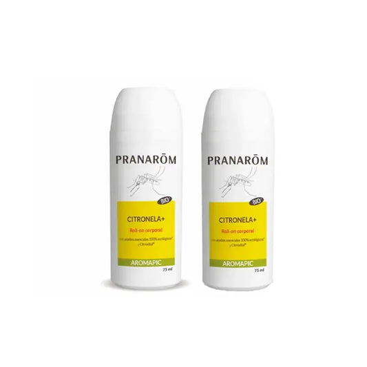 Pranarôm Roll-On Citronnelle + Lait corporel bio, 2X75 Ml