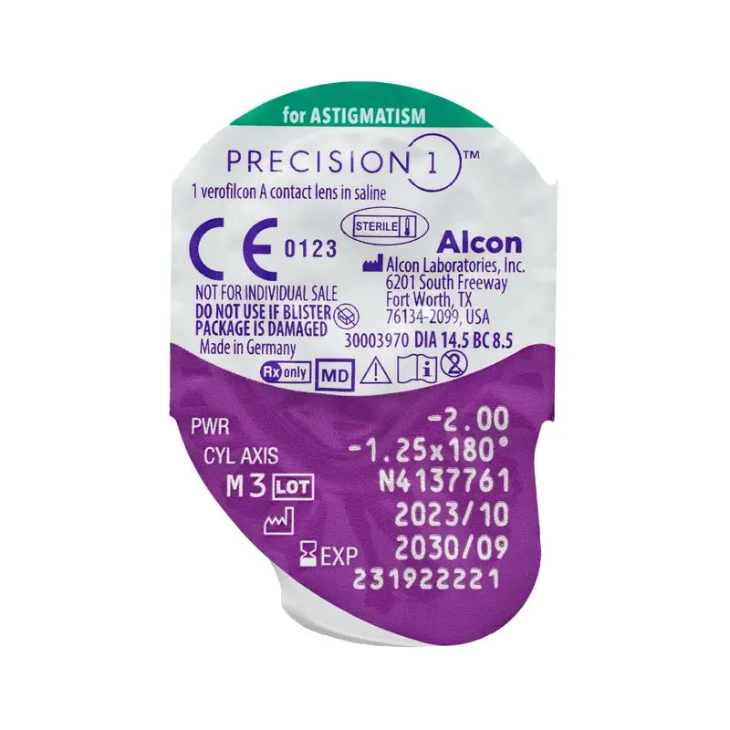 Lentilles quotidiennes toriques Precision1, 90 unités