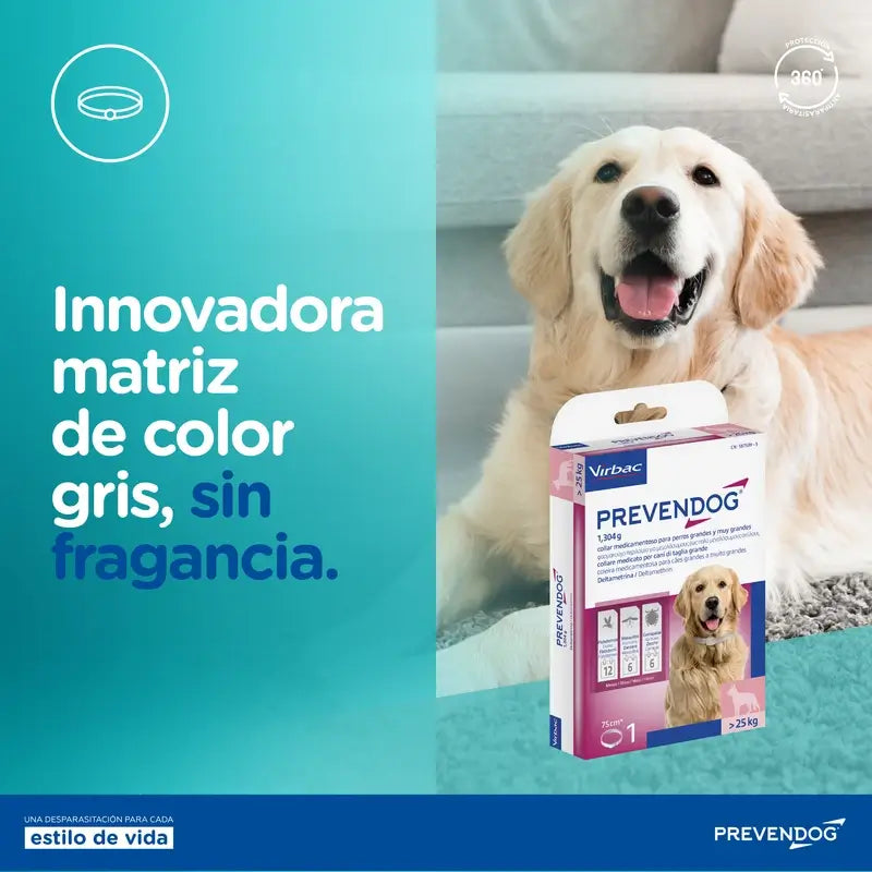 Virbac Prevendog Collier antiparasitaire 60 cm, 1 unité