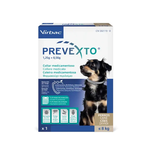 Collier antiparasitaire Prevexto pour chiens jusqu'à 8 kg, 38 cm