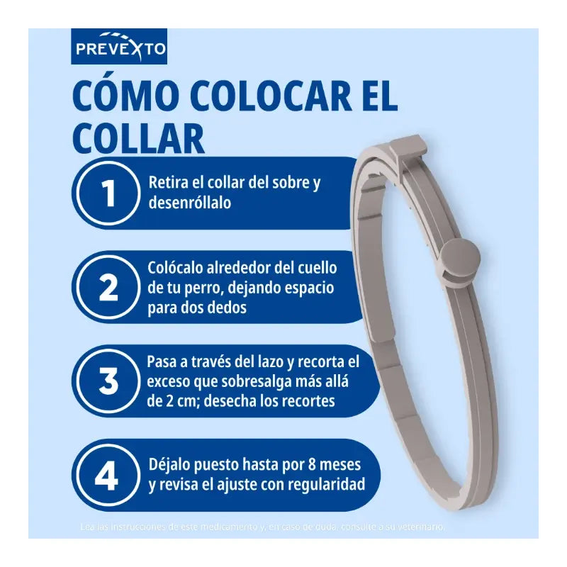 Collier antiparasitaire Prevexto pour chiens jusqu'à 8 kg, 38 cm