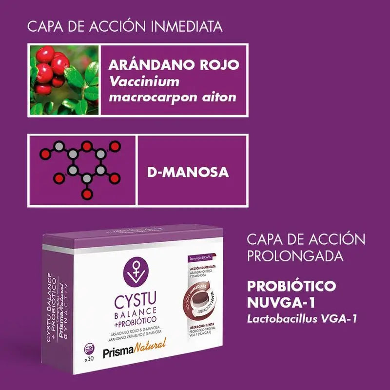 Gynactiv Cystu-Balance + Probiotique, 30 Comprimés