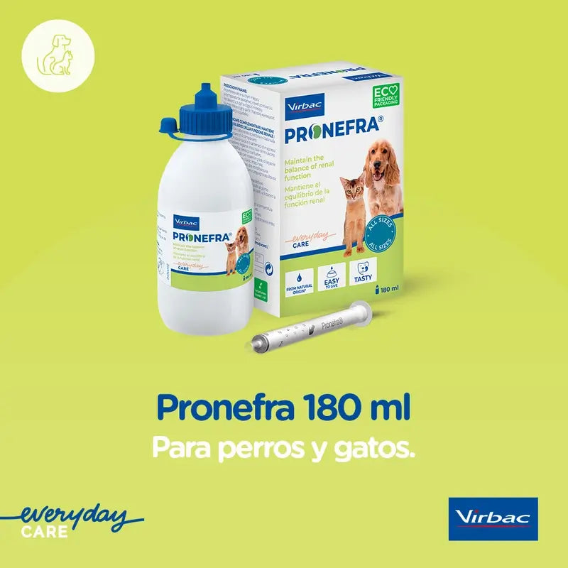 Virbac Pronefra Supplément rénal pour chiens et chats, 180 ml
