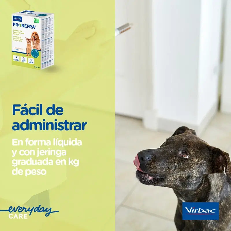 Virbac Pronefa 60 ml, Supplément rénal pour chiens et chats