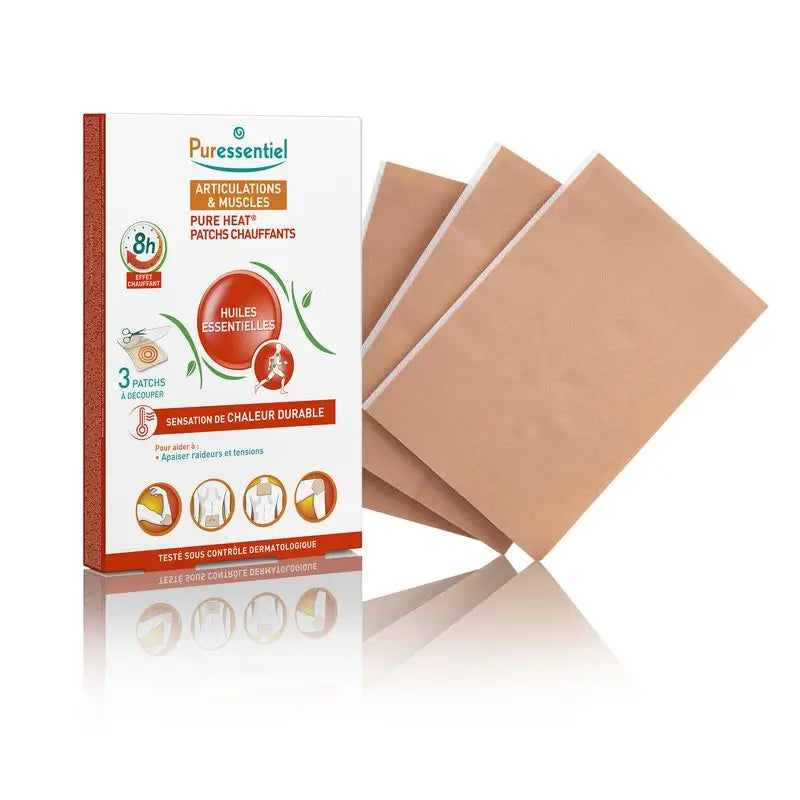 Puressentiel Patchs de réchauffement musculaire et articulaire, 3 patchs découpés