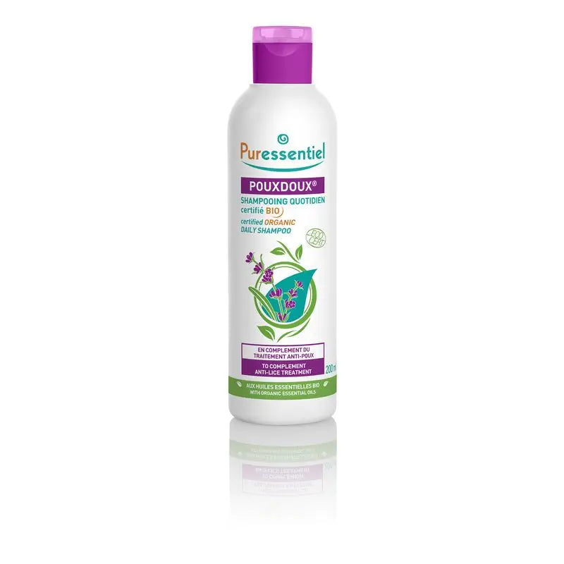 Puressentiel Shampooing quotidien au Pouxdoux bio, 200ml