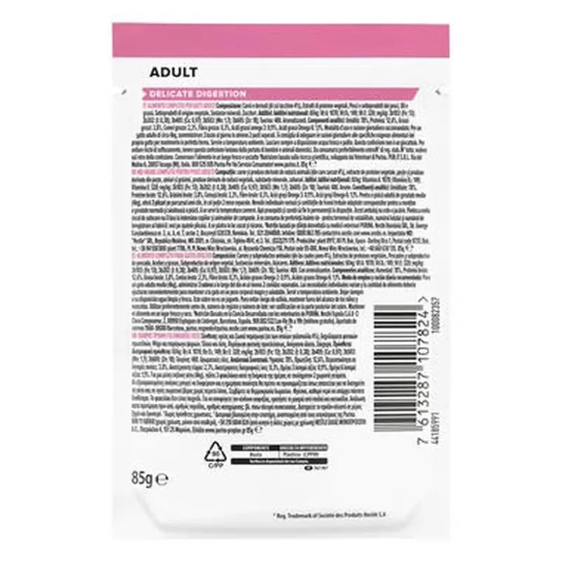 Purina Pro Plan Feline Delicate Turkey 26X85Gr, nourriture humide pour chats