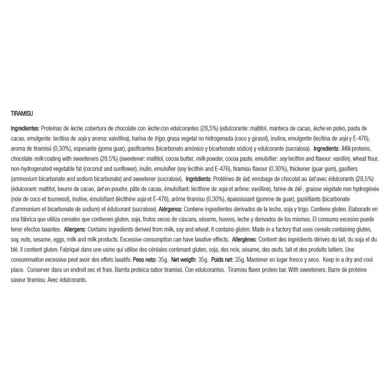 Pwd Protein Meal Barritas Tiramisu 12Uds.