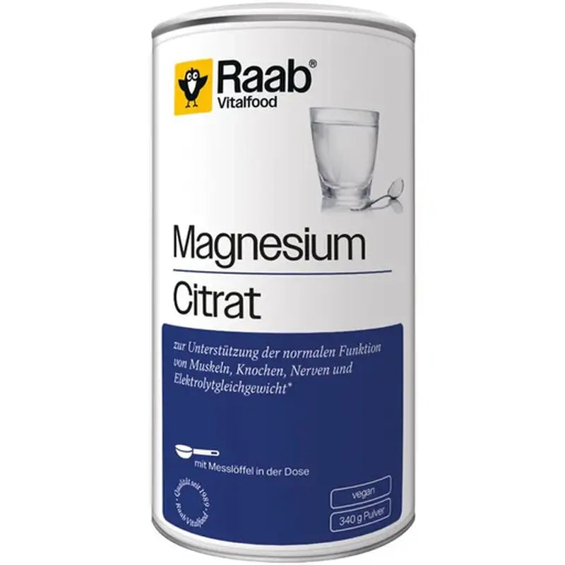 Raab Vitalfood Citrate de Magnésium Poudre 340Gr. Sg Vegan