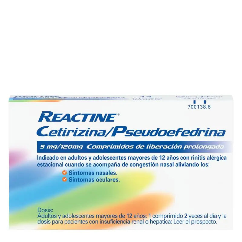 Reactine Cetirizine/Pseudoephedrine, 14 Tablets