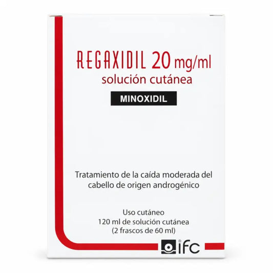 Regaxidil 20 Mg/ ml Minoxidil Solution Cutanée 2 Flacons de 60 ml
