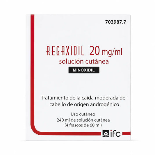Regaxidil 20 Mg/ ml Minoxidil Solution Cutanée 4 Flacons de 60 ml