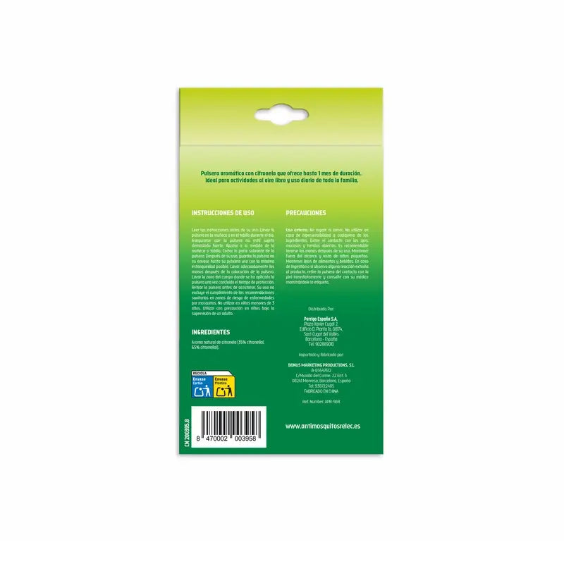 Relec Citronella Mosquito Control Wristband Black (bracelet anti-moustiques à la citronnelle)