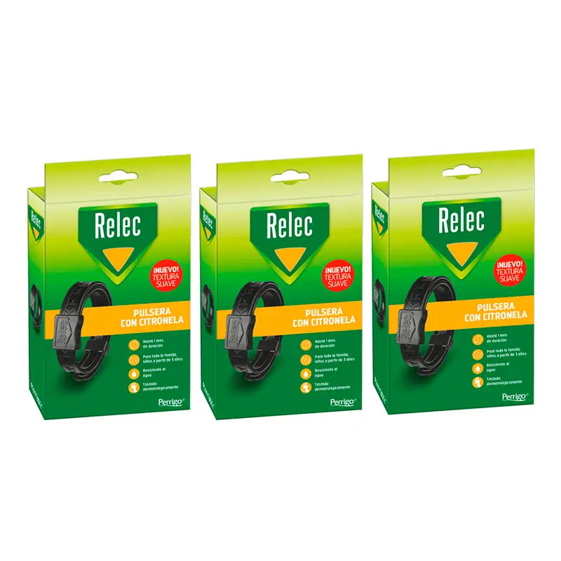 Relec Triplo Anti Mosquito Bracelet Adulte Noir