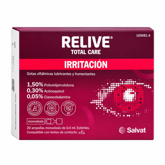 Relieve Total Care, collyre stérile, 20 doses unitaires de 0,4 ml