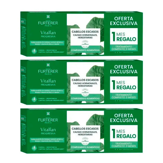 Rene Furterer Vitalfan Anti Chute de Cheveux Progressive, Pack 3 x 30 gélules