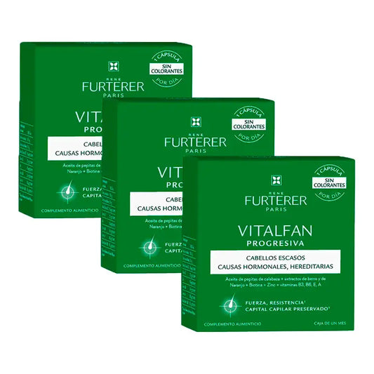 Rene Furterer Vitalfan Chute progressive des cheveux, Pack 3 x 30 gélules
