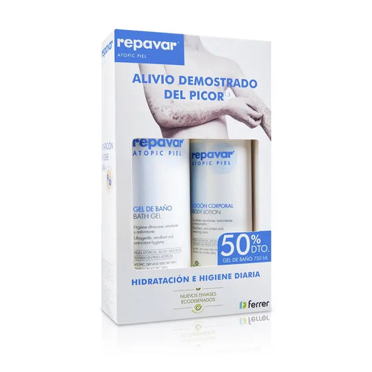 Repavar Atopic Skin Pack Gel 750Ml + Lotion 500Ml 50% de réduction