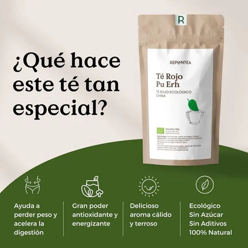 Replantea Thé rouge Pu Erh biologique, 100 g