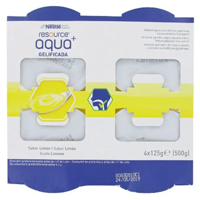 Resource Lemon Flavoured Gelled Water, 4x125 ml