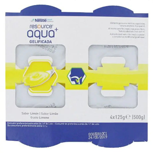 Resource Lemon Flavoured Gelled Water, 4x125 ml