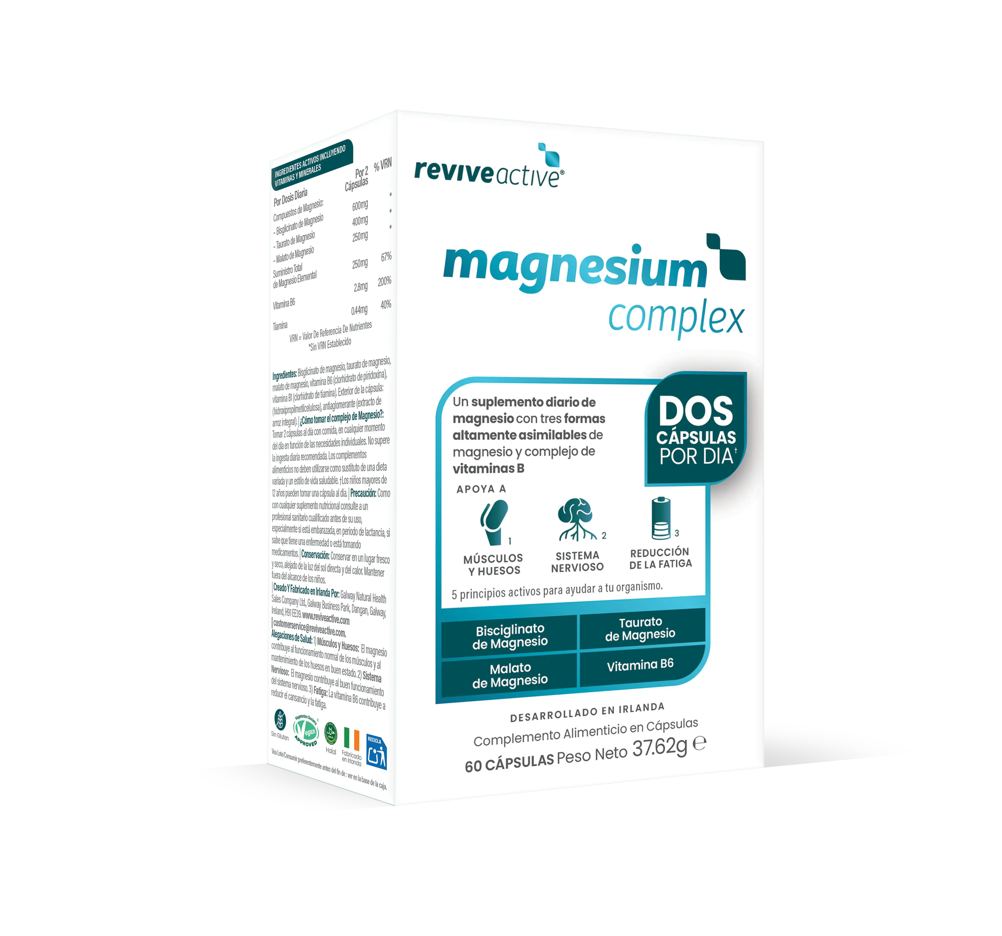 Revive Active Tri-Magnesio Complex + B6, 60 gélules