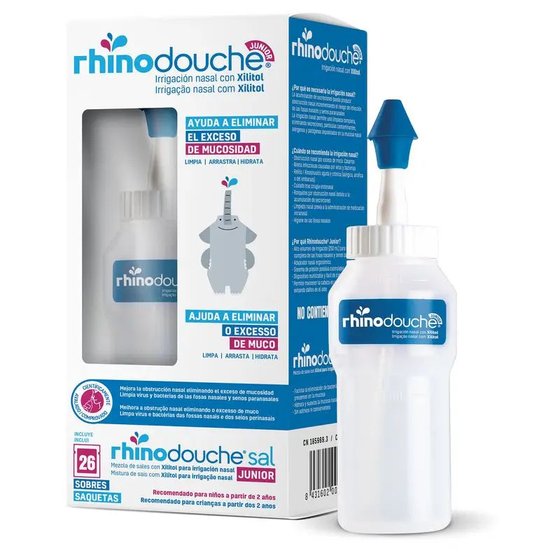 Rhinodouche Junior Irrigateur nasal 250 ml + Sel Junior 26 sachets