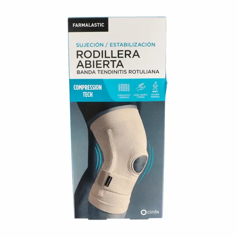 Genouillère avec bande infra-patellaire, grande taille, beige