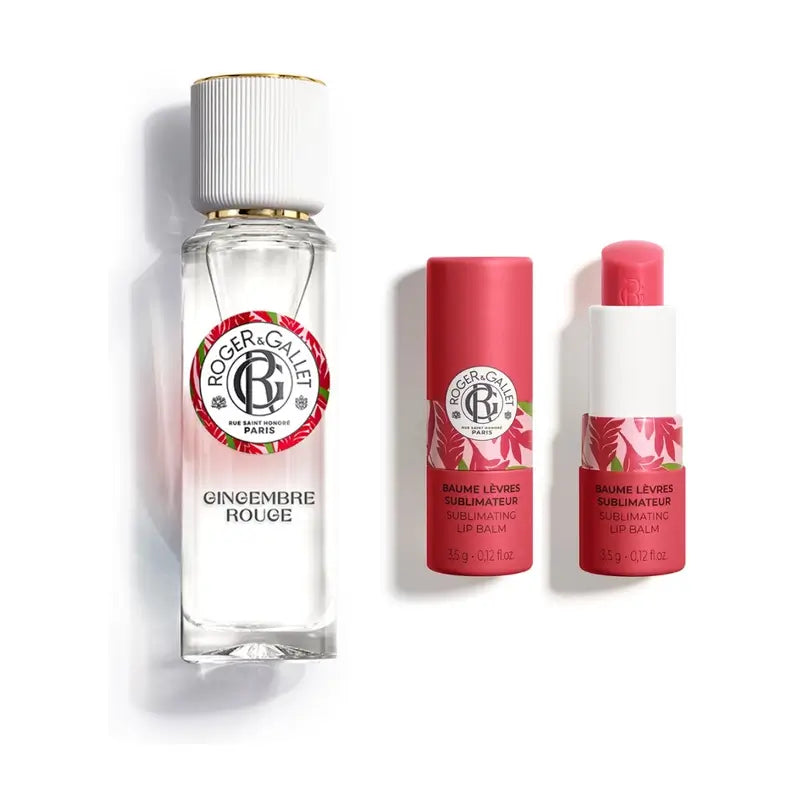 Roger & Gallet Baume à lèvres Gingembre Rouge + pack d'eau parfumée Wellness