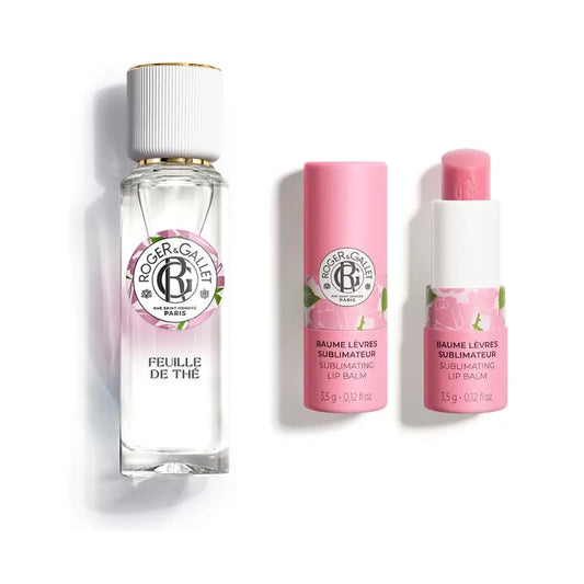 Roger & Gallet Baume à lèvres Rose + Eau parfumée Bien-être Feuille De Thé